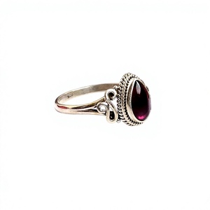 Wholesale Price Fashion Jewelry Natural Red Garnet Gemstone Handmade 925 <b>Sterling</b> <b>Silver</b> <b>Band</b> <b>Rings</b> for Women - Product Image 3