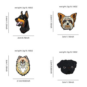 Broche en émail personnalisée en usine, motif tête de chien de compagnie, en métal et alliage, mignonne, pour les amoureux des chiens de toutes races, idéale pour chapeaux et accessoires quotidiens, artisanat métallique - Product Image 2