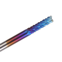 Fraise à queue AZZKOR en acier au tungstène avec revêtement bleu, 0,8 mm-3,0 mm, pour gravure de circuits imprimés