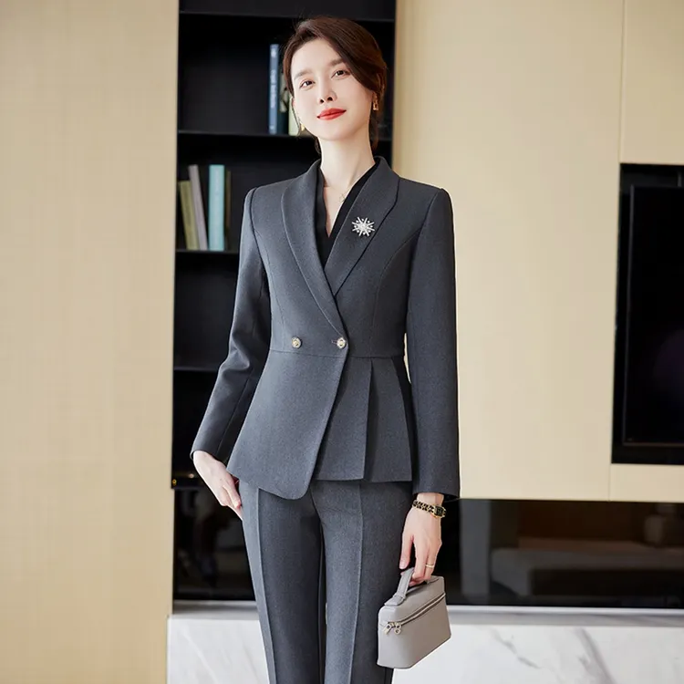 Spring Autumn Women's sets Pant Suit Office Ladies Elegant Formal wear Two piece set female business Suits