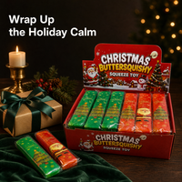 Barre de beurre souple imprimée sapin de Noël, à récupération lente, super douce, anti-stress, jouets squishy OEM ODM
