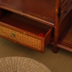 Mueble de Almacenamiento para Té de Bambú Hecho a Mano Estilo Dinastía Qing, Estante Multicapa con Cajones, Mueble Clásico Pequeño para Té - Product Image 3