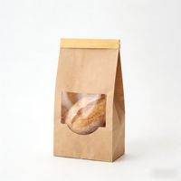 Sac en papier kraft réutilisable, écologique, imprimé flexo sur mesure, pour boulangerie, boulangerie-pâtisserie, supermarché et emballage promotionnel