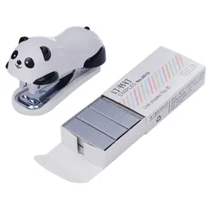 stapler kertas mengikat pengikat staples Suppliers-Set Alat Tulis Sekolah Kantor, Stapler Mini Panda Lucu dengan Staples