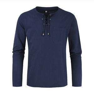 เสื้อเชิ้ตผู้ชายแขนยาวผ้าฝ้าย 100% คอตั้ง ระบายอากาศดี ติดกระดุมแบบสั่งทำได้ สไตล์ลำลอง ไซส์ใหญ่ สำหรับฤดูใบไม้ผลิ ขายส่ง - Product Image 4