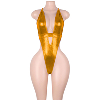 Tenues de danse exotiques, combinaisons de performance pour stripteaseuses, lingerie sexy, vêtements de club, tenues de festival et de rave à lacets, une pièce