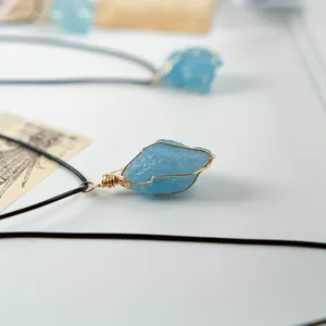 New Arrivals high quality Energy Crystal meditation aquamarine pendant for Women