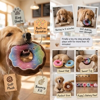 Jouets en peluche pour chiens Donut, couineurs, saveurs chocolat, fraise, baies, jouets à mâcher durables pour chiots, jouets interactifs en forme de dessert pour animaux de compagnie