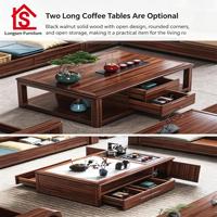 Nordamerikanisches Schwarznuss-Massivholz-Sofa-Set Modernes Minimalistisches Neues Chinesischer Stil Luxus-Aufbewahrungsmöbel für Wohnzimmer