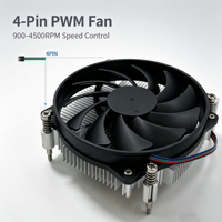 Enfriador de CPU de Bajo Perfil G20H 9015-20H 4500 RPM 4 Pines PWM con Doble Rodamiento de Bolas, Disipador de Calor con Base de Cobre de 125W TDP para ITX HTPC PC Industrial