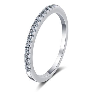 14k Real Solid White Gold 0.2ct Pave Setting Moissanite Diamond Engagement Wedding <b>Rings</b> - Product Image 2