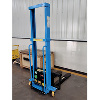 Carrello Elevatore Semi-Elettrico Portatile KAD 500KG 1000KG con Sistema di Controllo Remoto e Batteria al Litio, Altezza di Sollevamento 1.5m 1.6m