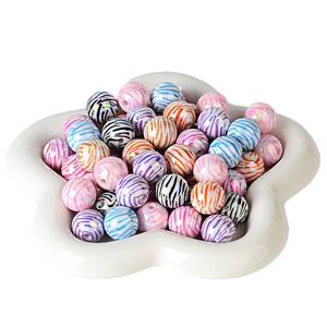 <b>Acrylic</b> 16mm Cow Pattern Mixed Color Colored Printing Double Heart Straight Hole Bead DIY <b>Pen</b> Beads Mobile Phone Chain String - Product Image 6