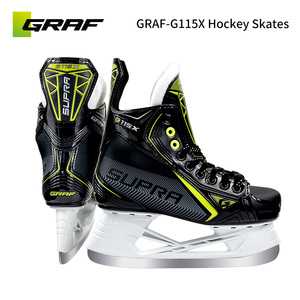 <span class=keywords><strong>GRAF</strong></span> G115x Patins <span class=keywords><strong>de</strong></span> <span class=keywords><strong>hockey</strong></span> sur glace <span class=keywords><strong>de</strong></span> haute performance, lame en acier inoxydable, durables, respirants, pour le <span class=keywords><strong>hockey</strong></span> sur glace dure - Product Image 1
