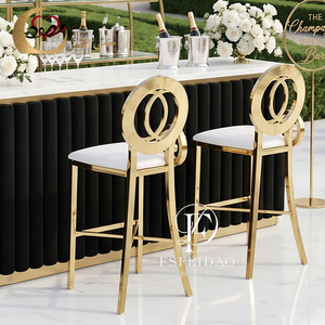 Wholesale Gold Stainless Metal Event and Wedding Bar Chair High Bar <b>Stool</b> - Product Image 1