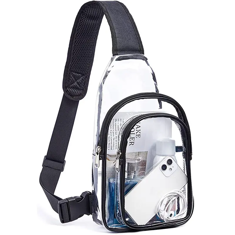 PVC Transparent Outdoor Travel Backpack Single Shoulder Men Messenger Bag