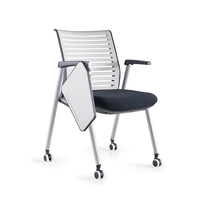 Chaise de formation pliable en maille Foshan avec tablette d'écriture chromée pour l'école, les conférences, le bureau, l'université, les étudiants