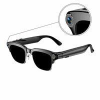 Lunettes Intelligentes IA avec Caméra, 2 Go de Mémoire, Détection de Mouvement, Contrôle Tactile de la Musique, Autonomie d'environ 4 Heures en Appel, Bluetooth 5.4