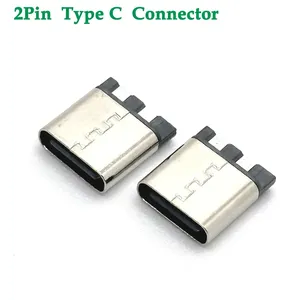 Type C USB 3.1 connecteur de charge rapide prise type-c prise SMD DIP femelle pour données de transfert de Port de charge à courant élevé 2Pin