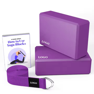 General Fitness Pilates Stretching and Toning EVA Foam Soft Non-Slip Yoga Block and Yoga Strap Set - Product Image 1