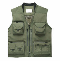 Personnalisé Multi Poches Coton Cargos Gilet De Pêche Journaliste Photographie Camping Gilet Gilet De Travail