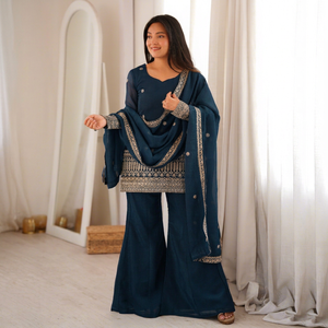 ชุดสูทผ้าไหมลายดอกไม้สำหรับผู้หญิงชุดสูทมีกระดุมทรงกระดิ่ง - Product Image 1