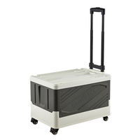Chariot pliable en plastique à quatre roues pour le camping, chariot pliable en plastique durable