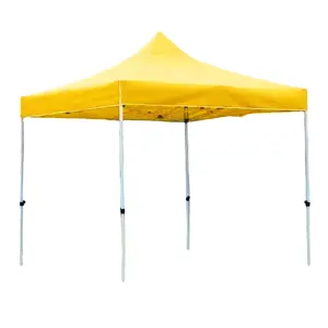 3*3m 10x10 Easy Pop Up Canopy Tente publicitaire Tentes d'auvent en tissu Jaune Pop Up Gazebo Toof Auvent Tente