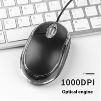Penjualan laris Mouse optik Mini berkabel murah Mouse Gaming berkabel Usb Mouse bercahaya kecil Led komputer A20