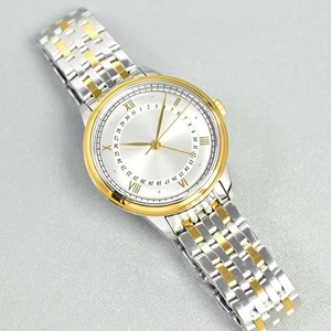 Reloj de Lujo para Hombre, de Calidad Excelente, Dos Tonos, Esfera Dorada y Plateada, Fecha con Agujas, Números Romanos, Mecánico Automático, para Negocios - Product Image 1