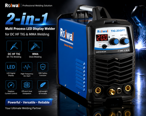 Machine à souder semi-automatique Rolwal 200A HF TIG/MMA 220V DC, soudeuses TIG portatives, état neuf, Maquinas Para Soldar - Product Image 1