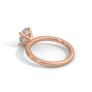 เครื่องประดับสุดคลาสสิกสำหรับผู้หญิงจาก RAAMAA ทองคำ 10k 14k สีโรสโกลด์ ประดับเพชรทรงรีที่เพาะเลี้ยงในห้องปฏิบัติการ เหมาะสำหรับเป็นของขวัญในงานแต่งงานและงานเลี้ยง - Product Image 2