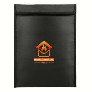 CUSTOM Extra Large Fireproof <b>Document</b> <b>Bag</b> Factory Fabric Guard Gray with Zipper Layered FL Design <b>Document</b> Holder - Product Image 1