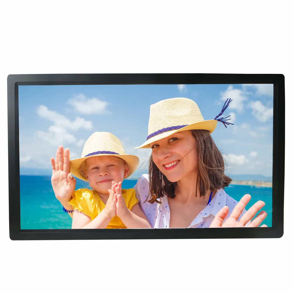 Duvar montaj akıllı 27 inç tv fotoğraf slayt ekran tablet dijital çerçeve wifi android CMS sistemi dijital bölünmüş ekran AD oynatıcı