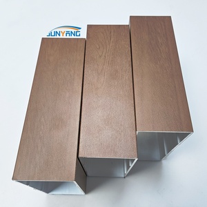 JUNYANG <span class=keywords><strong>Alu</strong></span> 6061 6063 T5 T6 Tubes en aluminium à grain de bois Tuyaux Coupe Profilés en aluminium industriel Profilés en aluminium extrudé - Product Image 6