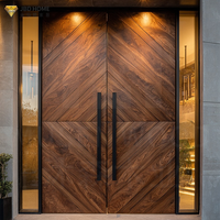 Porte pivotante en bois de qualité supérieure pour entrée extérieure de villa et d'appartement - Design moderne, porte d'entrée en bois massif de luxe