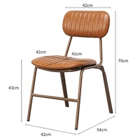 Chaise de salle à manger en fer forgé rétro, style industriel minimaliste moderne, style LOFT, bar, cuir, restaurant, café nordique, chaise avec dossier