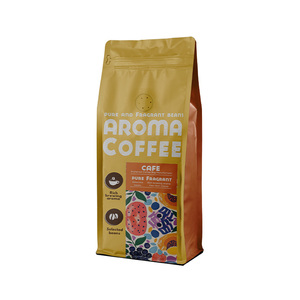 Nắp kéo tùy chỉnh in đóng gói đáy phẳng túi Cà phê 250 GSM 500 GSM 1kg túi Cà phê với van một chiều và dây kéo - Product Image 2