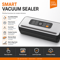 Sellador de Alimentos al Vacío Eléctrico de Doble Succión, de Acero Inoxidable, con Bolsa Enrollable, -80Kpa