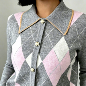 Cardigan en <span class=keywords><strong>laine</strong></span>/cachemire pour femme, hiver, gris <span class=keywords><strong>rose</strong></span>, col rabattu, bouton unique, manches longues, style business décontracté, école, quotidien - Product Image 4