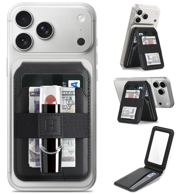 New Product Launched Ultra Slim Pocket 120° Multi Angle Adjustable Wallet Stand Card Slots Strong Magnetic Mirror Card Holder