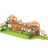 Nouveau style de toboggan en bois aire de jeux extérieure jouet pour enfants Playhouse pour enfants