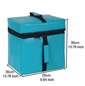 Sac isotherme personnalisé imperméable pour la livraison de nourriture à vélo, bleu, pour aliments chauds et froids, pizza - Product Image 2