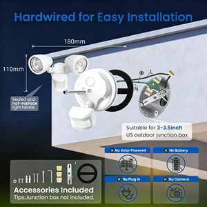 Projecteur extérieur à détecteur de mouvement pour la sécurité domestique ou commerciale, blanc, 12w 24w 36W, lumière murale à capteur <span class=keywords><strong>LED</strong></span>, IP65, résistant à l'eau, FIR - Product Image 3