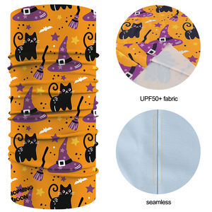 Bandana tubulaire sans couture anti UV pour Halloween, couvre-chef, <span class=keywords><strong>cache</strong></span>-<span class=keywords><strong>cou</strong></span> personnalisé de <span class=keywords><strong>montagne</strong></span> à usages multiples en soie de lait recyclé - Product Image 4