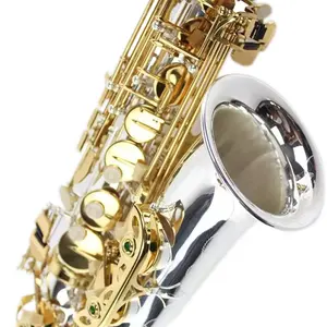 Высококачественный латунный инструмент, дешевый серебристый альт-саксофон JYAS102DSG