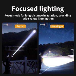 Brightenlux IP44 방수 슈퍼 밝은 고출력 USB 알루미늄 줌 Led 충전식 손전등 횃불 - Product Image 4