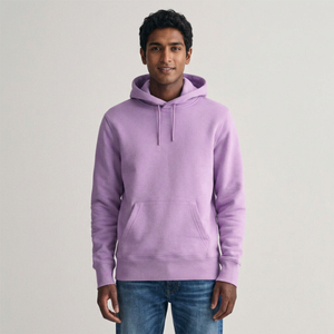 Sudadera con Capucha para Hombre, Estilo Invernal, Color Lila, Corte Regular, Felpa Suave, Poliéster/Algodón, Bolsillo Canguro Ajustable, Cómoda - Product Image 1