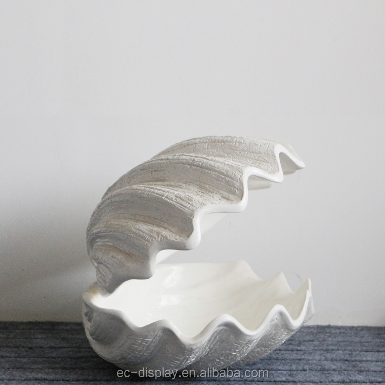 Party Decor Zee Shell Sculpturen Winkel Etalage Glasvezel Clam Ornamenten Zee Shell Ambachten