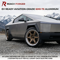 Jantes EV monobloc forgées en aluminium 6061 T6, personnalisées à 5 branches, à profil profond, couleur bronze, vente en gros pour Tesla Cybertruck